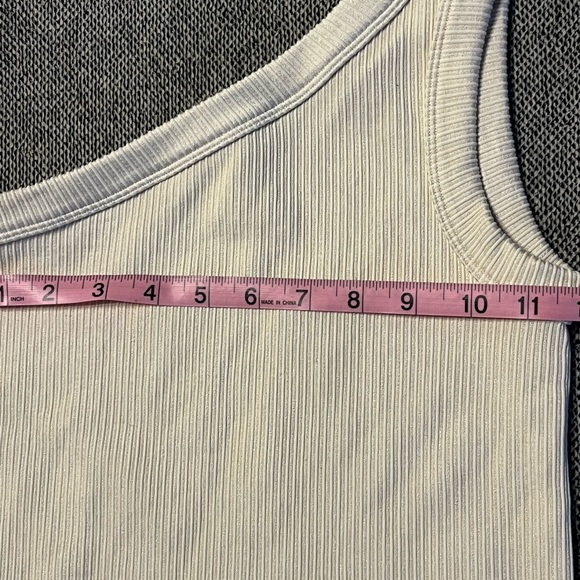 Fabletics One-Shoulder Ribbed Tank Top - Cream - Picture 3 of 5
